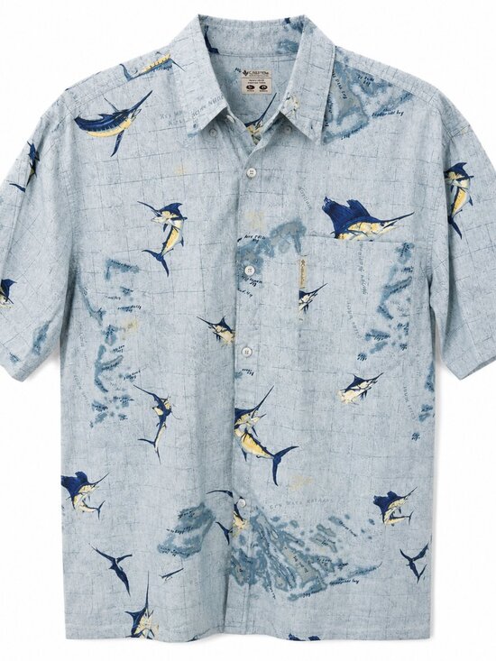 Columbia River Lodge Other - Columbia River Lodge Blue Marlin & Heron Fishing Shirt – Men’s Button-Up – NWOT